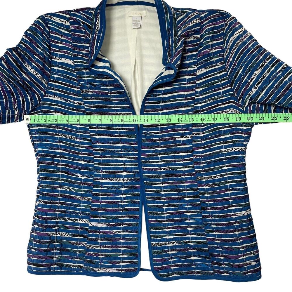 CHICOS Blazer Women's Open front Long Sleeve Standup Collar SZ/ PLUS 1 - Picture 6 of 9